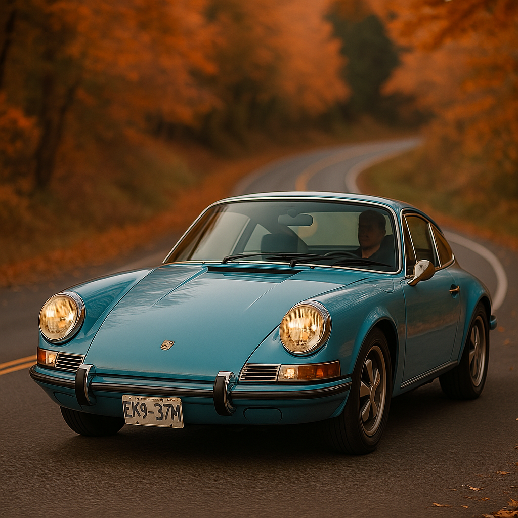 Classic blue Porsche 911